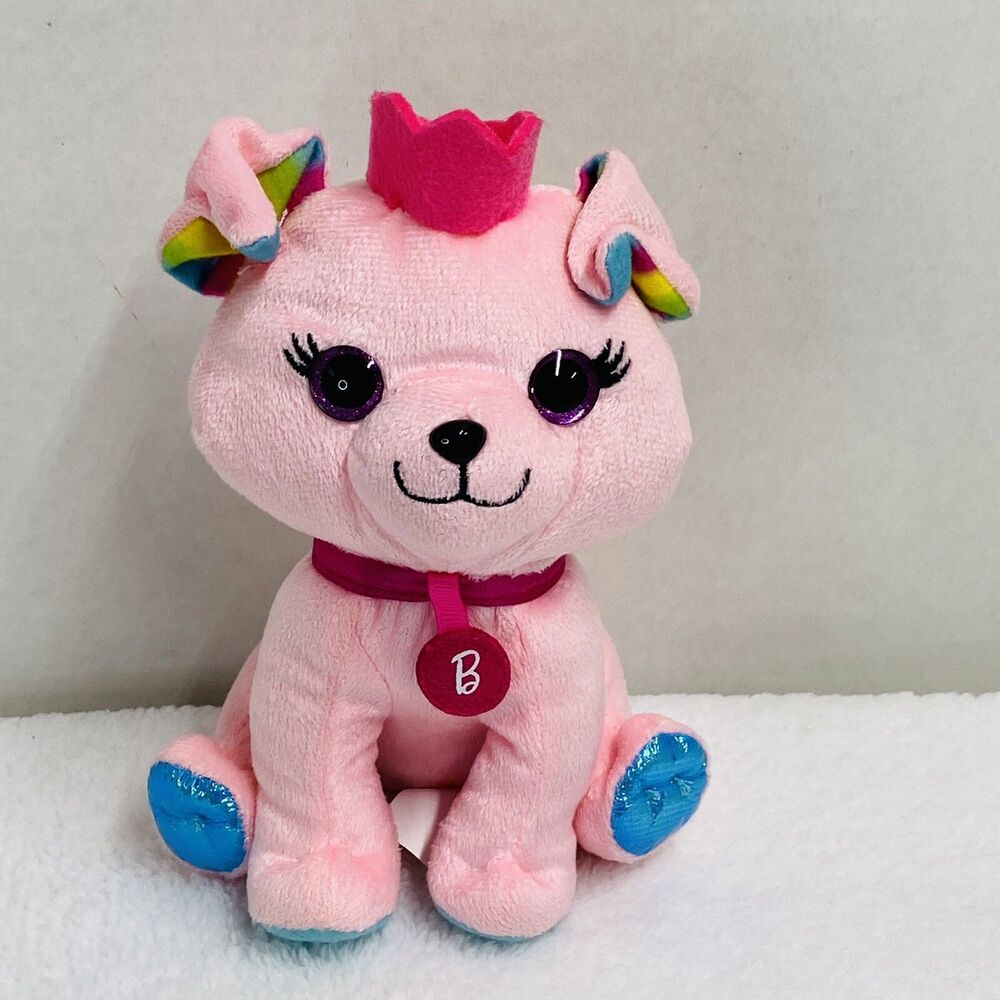 Barbie Mattel plush puppy 7 inches pink stuffed animal 2021 Great pre loved toy
